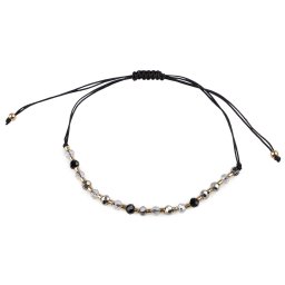 Náramek shamballa broušené korálky s AB efektem, barva 15 černá