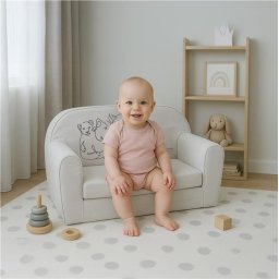 Dětská rozkládací pohovka New Baby Lion Family light grey