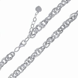 Silvego Stříbrný náhrdelník Georgina s diamantový výbrusem - 9 mm - KRM01757N