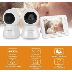 Baby monitory - video SET - 5 "LCD + 2x 1080p PTZ IP kamera s IR LED a obousměrnou komunikací