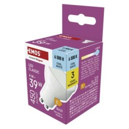 EMOS LED žárovka Classic MR16 bílá / GU10 / 4 W (39 W) stude