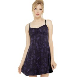 pyžamo dámské (noční košilka) KILLSTAR - Midnight Moth - Black/Purple - KSRA013809
