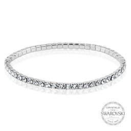 Dámský rhodiovaný Elastic náramek Crystal