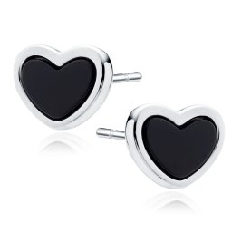 Lafira stříbrné náušnice Black Heart Z2142