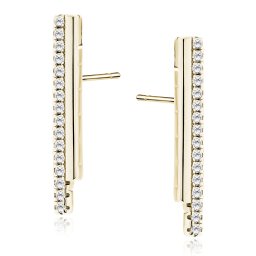 Lafira pozlacené stříbrné náušnice Stick Crystal Z2176EG