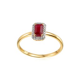 Zlatý prsten s rubínem a diamanty 0,010 ct Madalen IZBR582R