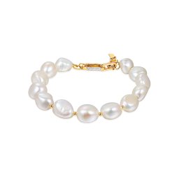 Perlový náramek s brilianty Dayana, kombinované zlato 14K IZBR1491NR