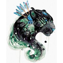 Diamondi - Diamantové malování - PUMA S LAPAČEM SNŮ, 40x50 cm, Vypnuté plátno na rám