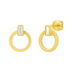 Silvego Zlaté náušnice pecky Iole ze žlutého zlata s čirým Brilliance Zirconia - FNN33466EGY