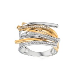 Zlatý dvoubarevný prsten s diamanty 0.250 ct Elara IZBR574