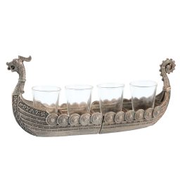 dekorace (podnos na 4 panáky) Viking ship - 816-6953