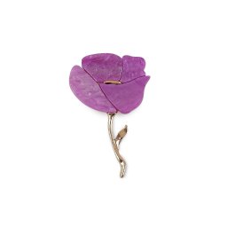 Brož květ, barva 2 fialová lila zlatá