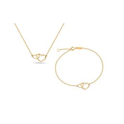 Zlatá dámská souprava se srdíčky Caroline IZ19328S