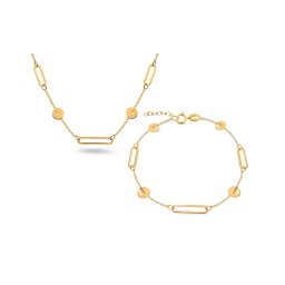 Originální zlatý set náhrdelník a náramek Emilia IZ30412S