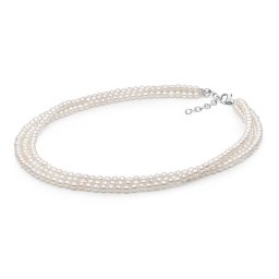 Silvego Perlový náhrdelník Agatha z přírodních perel se stříbrným zapínáním - GRP24449NFWP