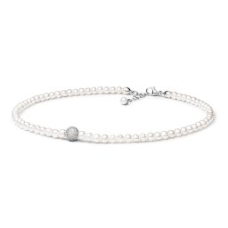 Silvego Perlový náhrdelník Ellinor z přírodních perel se stříbnou kuličkou a Brilliance Zirconia - GRP19229NFWP