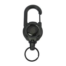 KOMBAT klíčenka HEAVY DUTY s navijákem a karabinou ČERNÁ