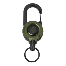 KOMBAT klíčenka HEAVY DUTY s navijákem a karabinou ZELENÁ