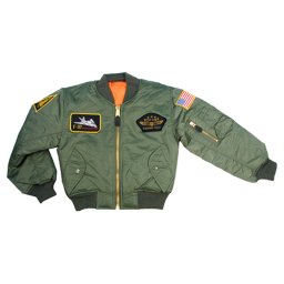 Bunda dětská TOP GUN MA1 FLIGHT ZELENÁ vel. M