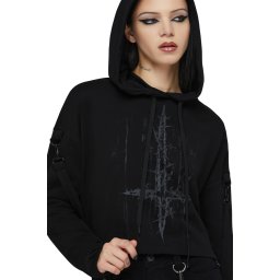 mikina dámská (top) KILLSTAR X MOTIONLESS IN WHITE - Final Dictvm - Crop - Black - KSRA014417