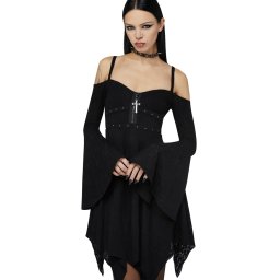 šaty dámské KILLSTAR X MOTIONLESS IN WHITE - Black Damask - Black - KSRA014416