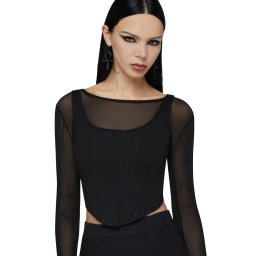 korzet dámský (top) KILLSTAR X MOTIONLESS IN WHITE - Lisbeth - Black - KSRA014408