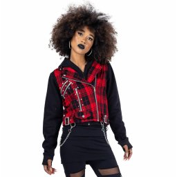 bunda dámská HEARTLESS - EVILYN - RED CHECK - J-EVILYN-RC
