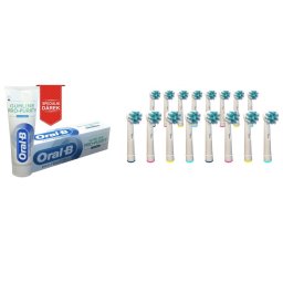 KOMA Sada 16 ks náhradních certifikovaných hlavic NK01 ke kartáčkům Braun Oral B Cross Action + DÁREK Zubní pasta ORAL-B