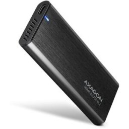 AXAGON EEM2-SB2, M.2 NVMe & SATA screwless RAW box USB-C 10 Gbps, black