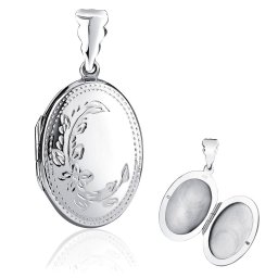 Silvego Stříbrný medailonek otevírací s rytím 27x20 mm - PRML10145