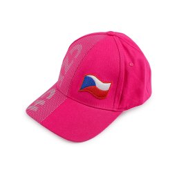 Bavlněná kšiltovka CZECH unisex, barva 3 pink