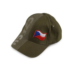 Bavlněná kšiltovka CZECH unisex, barva 4 zelená khaki