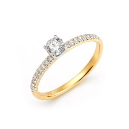 Zásnubní prsten s lab-grown diamanty Harlee, kombinované zlato 14K IZLG1564