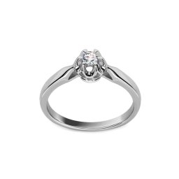 Diamantový zásnubní prsten z bílého zlata Crown, 14K CSBR07A