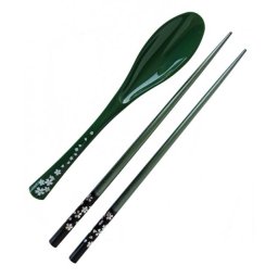 Japonské jídelní hůlky a lžíce Wakasanuri Green