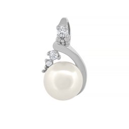 Silvego Zlatý přívěsek Azami z bílého zlata s přírodní perlou a Brilliance Zirconia - FNN22552PGWFWP