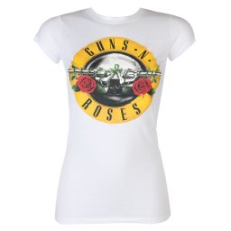 tričko dámské Guns N' Roses - Classic Logo - WHT - ROCK OFF - GNRTSP04LW