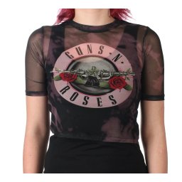 tričko dámské (top) Guns N' Roses - Pink Tint Bullet Logo - ROCK OFF - GNRMCT142LB