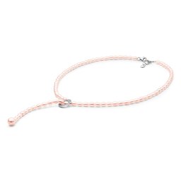 Silvego Perlový náhrdelník ANNIE z přírodních růžových perel se stříbrným zapínáním a zirkony - GRP204106NP42