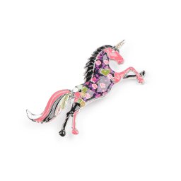 Brož jednorožec, barva 2 fialová