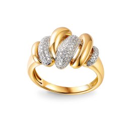 Designový briliantový prsten, žluté zlato 14K IZBR1515