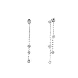 Náušnice z nerezové oceli s broušenými kamínky, barva 1 stříbrná