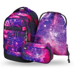 BAAGL SET 3 Skate Max Galaxy: batoh, penál, sáček