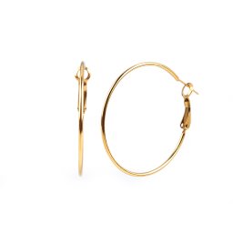 Náušnice z nerezové oceli kruhy, barva 2 zlatá