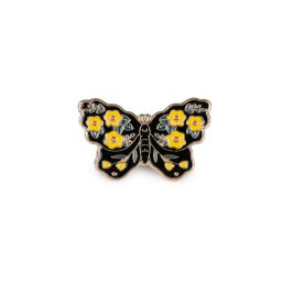Brož / odznak motýl, barva 2 žlutá černá