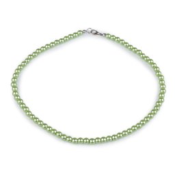Perlový náhrdelník, barva 15 zelená sv.