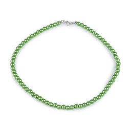 Perlový náhrdelník, barva 16 zelená limetková