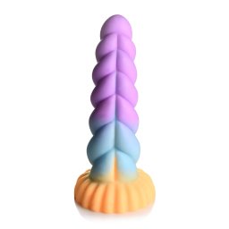 Creature Cocks Mystique - dildo jednoroec - 21 cm - fialovo-lut