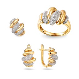 Designová briliantová souprava, žluté zlato 14K IZBR1515S