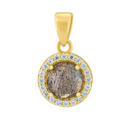 Silvego Zlatý přívěsek Seneca ze žlutého zlata s přírodním labradoritem a Brilliance Zirconia - FNN22600PGYLA